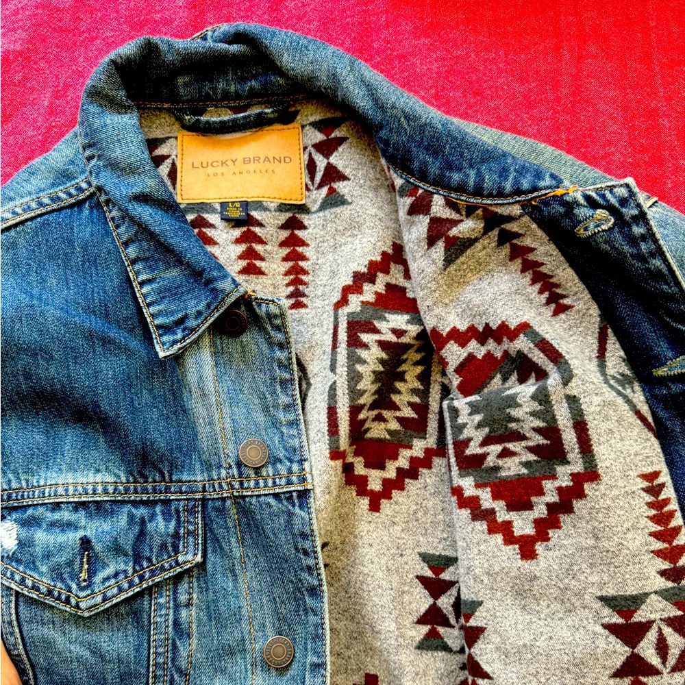 Lucky Brand Flannel Lined Denim Jacket